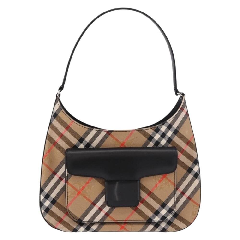 Burberry Nova Check Canvas Shoulder Bag Beige